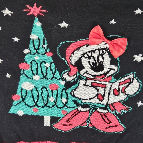 NWT Disney Minnie Mouse Toddler Girls Christmas Sweater PLEASE LOOK AT SIZE PICS - Picture 7 of 11